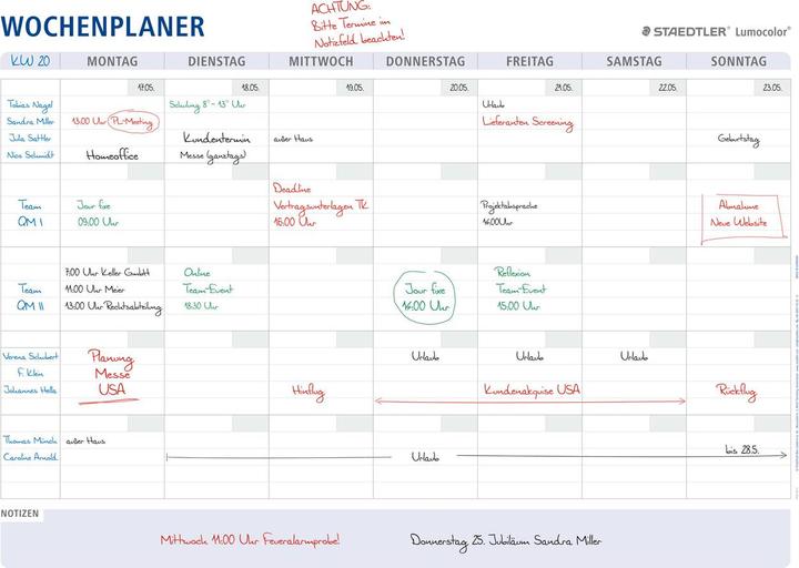 Immagine prodotto Staedtler Agenda settimanale Lumocolor, A1, cancellabile (A1, Tedesco)