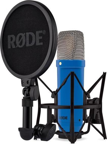 XLR-Kabel, Staubschutzbeutel, SM6 Spinne mit integriertem Popschutz, Rode NT1 Signature Cobalt Blau Mikrofon mit PSA-1+ Gelenkarm