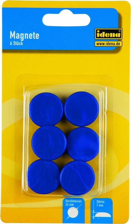 Produktbild Idena Magnete rund 6 Stück, blau, Ø24mm (6 x)