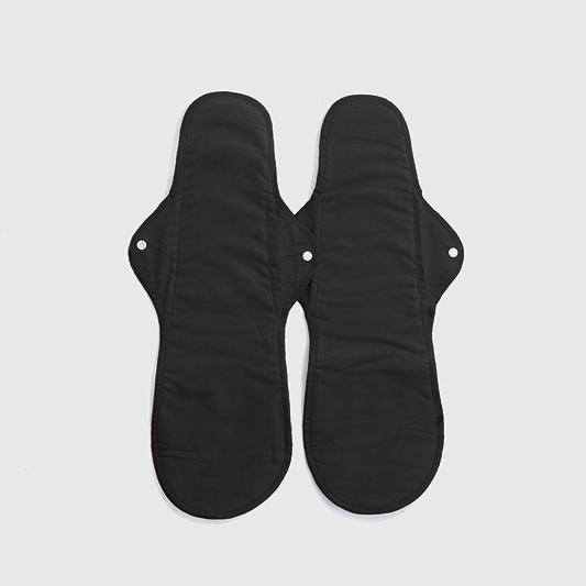 Image du produit ImseVimse Serviettes hygiéniques extra-longues "Nuit" En coton bio 2 pcs Noir (2 x)