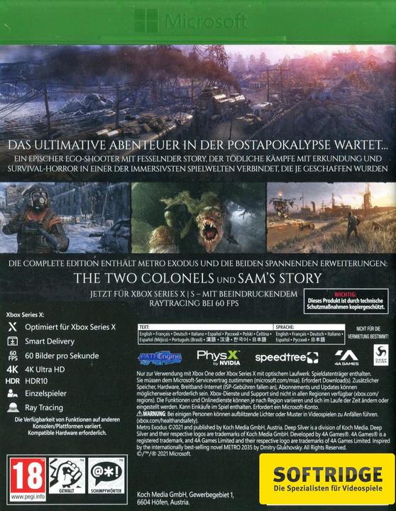 Immagine prodotto Deep Silver Metro Exodus: Edizione completa (Xbox Series X, Xbox One X, DE)