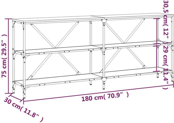 Actual product image vidaXL Konsolentisch (180 x 30 x 75 cm)