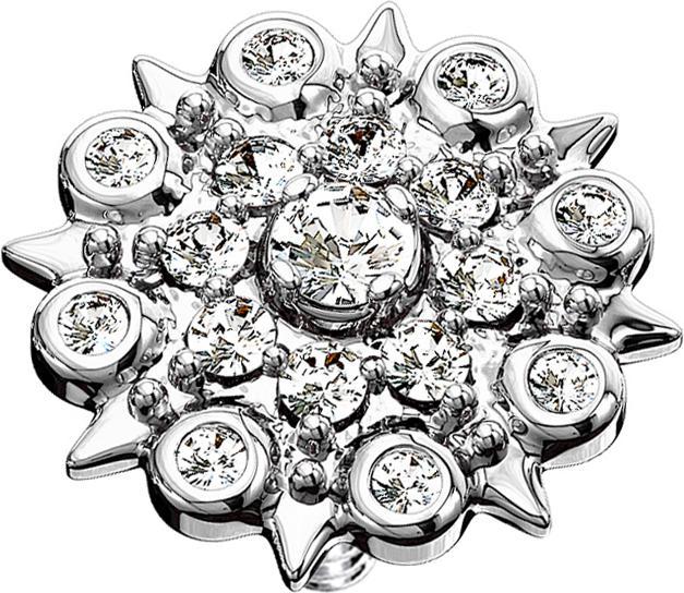 Immagine prodotto Star Piercing Dermal Anchor fiore d'argento vintage (Ottone, Acciaio chirurgico 316L)