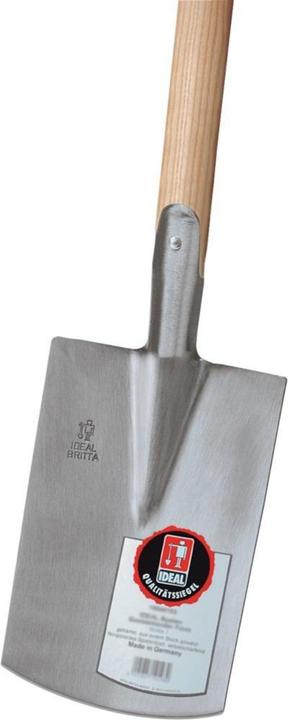 Idealspaten BRITTA-Spaten Gärtner Form feinpoliertes Blatt ohne Tritt Eschen-T-Stiel 85 cm