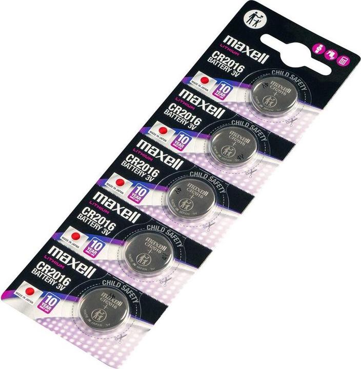 Actual product image Maxell Button cell CR2016 (5 pcs., CR2016, 90 mAh)