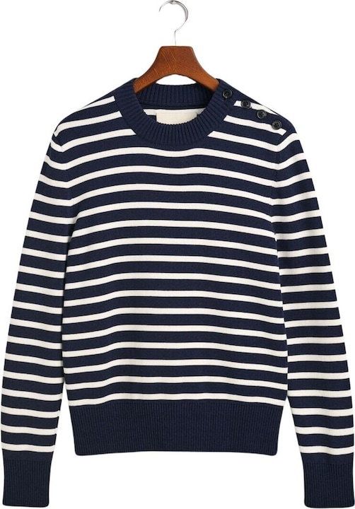 Produktbild GANT puover mit rundhasausschnitt gänzend gestreift breton (L)