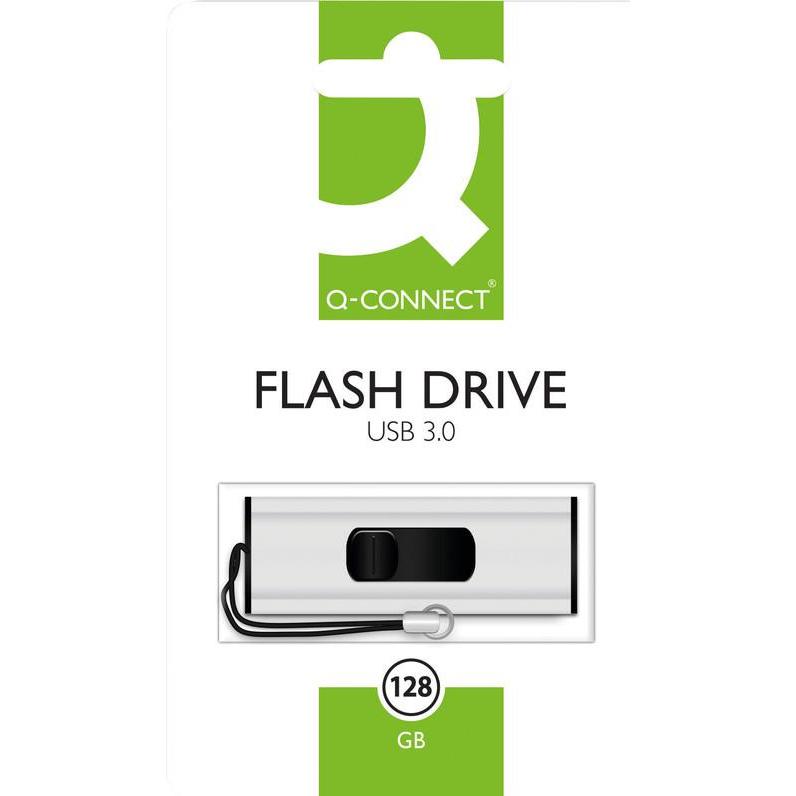 Thumbnail - Q-Connect USB Stick Flash Drive 3.0 (128 GB, USB-A, USB 3.0), USB Stick, Weiss