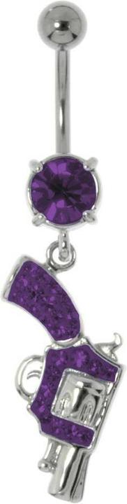 Produktbild Bijouteria Bauchpiercing (Chirurgenstahl 316L, Messing rhodiniert, Kristall)