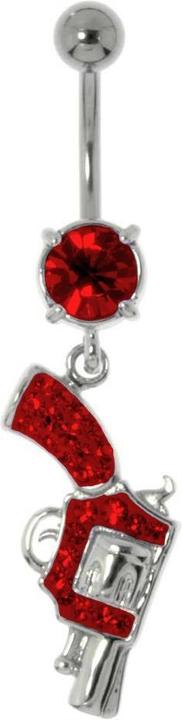 Produktbild Bijouteria Bauchpiercing (Chirurgenstahl 316L, Messing rhodiniert, Kristall)