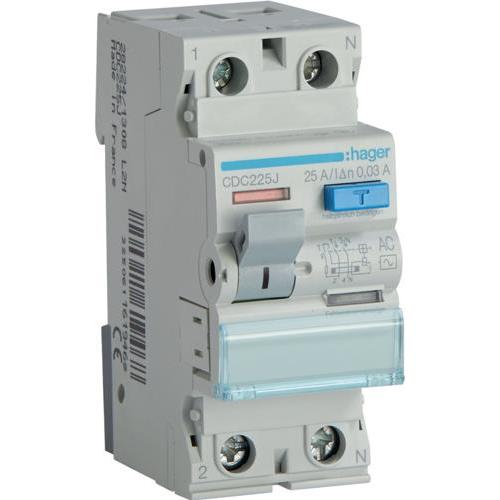 No Name CDC225J INTERRUTTORE DIFFERENZIALE 25A/ 30MA/AC 25A 2P 2M 30MA AC 6KA (Case), Accessori di elettronica + Alloggiamento