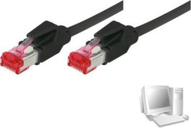 Image du produit Tecline Cordon de raccordement S/FTP, PiMF, Cat 6, noir, 5,0 m sans halogène, avec câble Draka et fiches (S/FTP, CAT6, 5 m)
