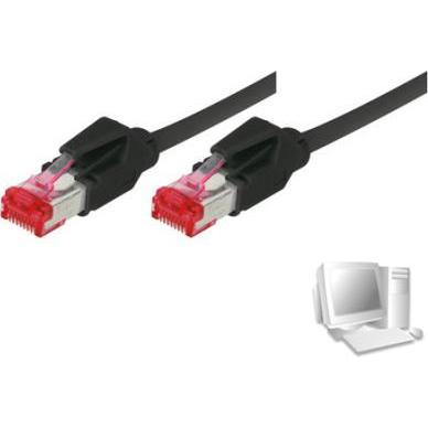Tecline Patchkabel S/FTP, PiMF, Cat 6, schwarz, 5,0 m halogenfrei, mit Draka-Kabel und Hirosesteckern TM21 ( (S/FTP, CAT...