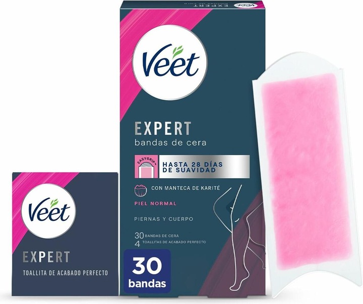 Immagine prodotto Veet Strisce di cera a freddo Expert per la depilazione di gambe e corpo con burro di karité 30 strisce (30 x)