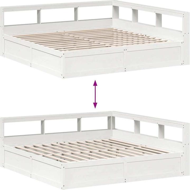 Actual product image vidaXL Bett mit Regal (200 x 200 cm)