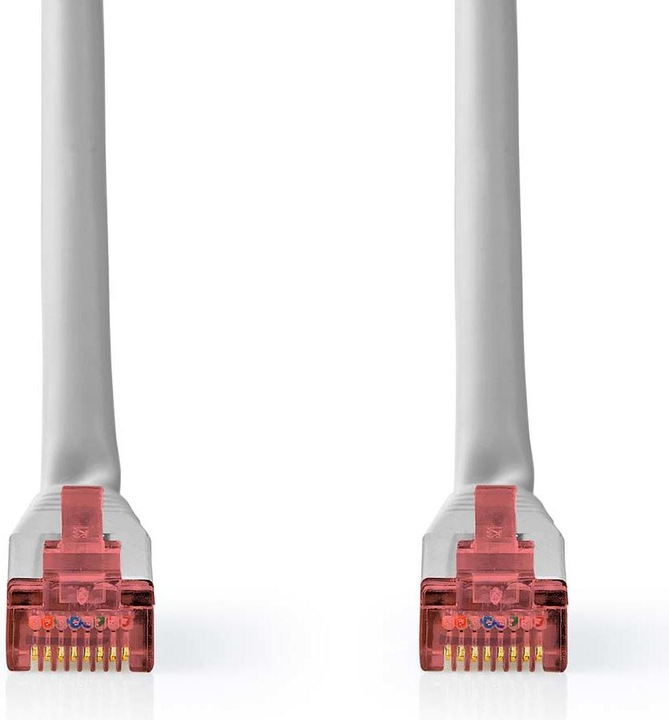Actual product image Nedis Cat 6 Cable | RJ45 Plug | RJ45 Plug | SF/UTP | 15.0 m | Round | PVC | Grey | Label (S/FTP, CAT6, 15 m)