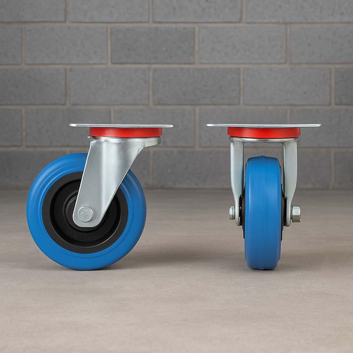 Produktbild Wiltec Lenkrollen Set 2x Transportrolle o. Bremse 100mm Möbelrolle 160kg