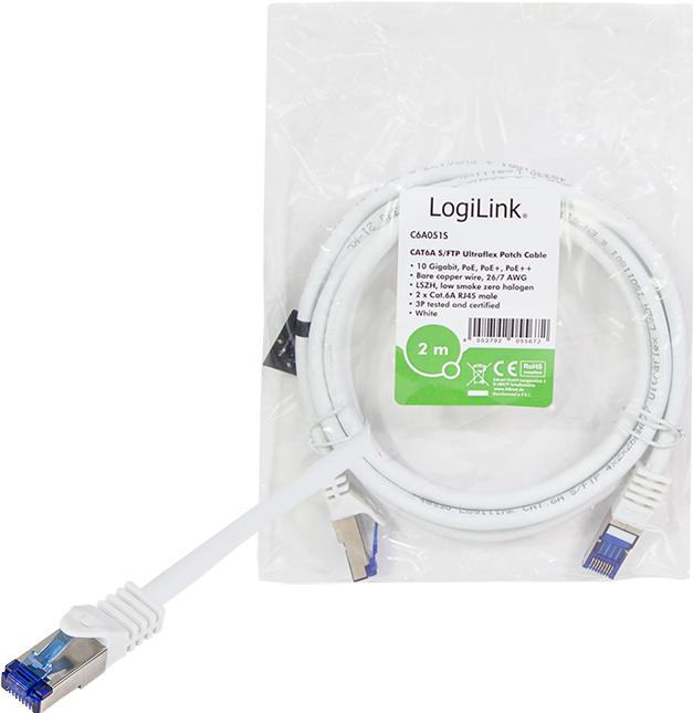 Produktbild LogiLink Netzwerkkabel (S/FTP, CAT6a, 2 m)