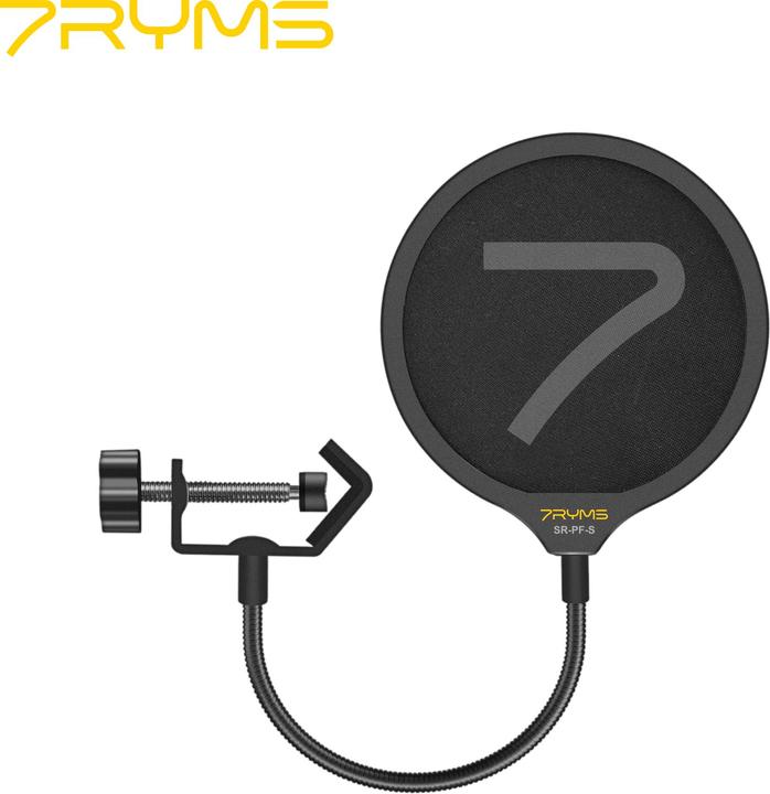 7Ryms 360° Adjustable Microphone Pop Filter with Dual-layer Mask Shield