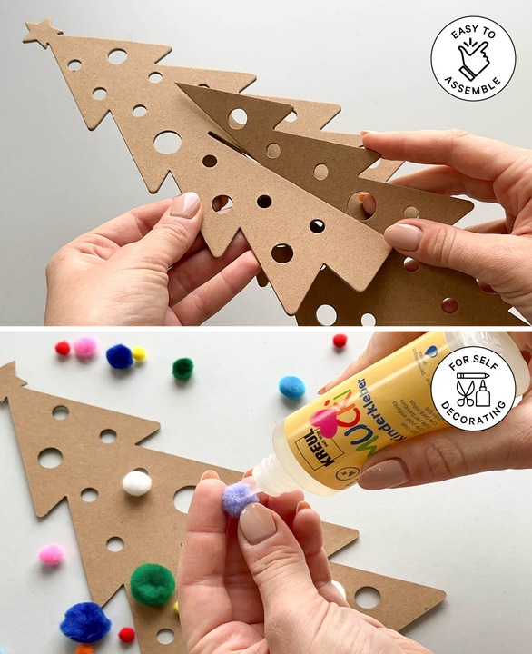 Actual product image I Am Creative Christmas tree set DIY, 4 pcs.