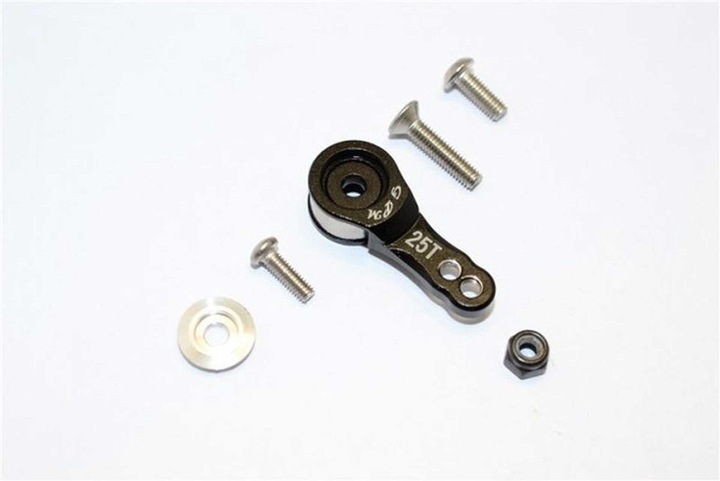 Actual product image GPM Aluminium Hi-Torque Servo Saver 25T 2-hole black Airtronics/Ko/Jr