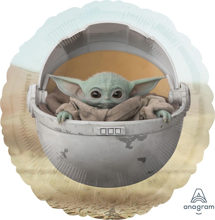 Produktbild Magni 4224101 - Standard Folienballon Star Wars Mandalorian The Child, Durchmesser circa 45 cm, für
