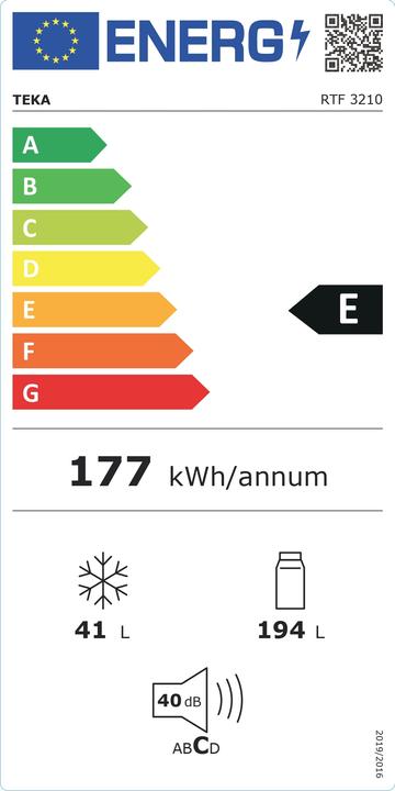 Energie-Label Teka RTF 3210 WH (235 l)