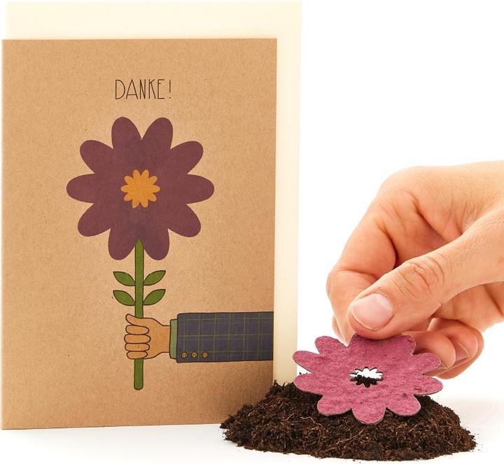 Produktbild Die Stadtgärtner Grusskarte Danke mit Saatgut für Blumen