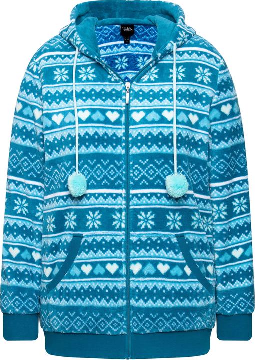 Produktbild Ulla Popken Homewear-Jacke, Plüsch, Norweger, Kapuze, recycelt (46, 48)