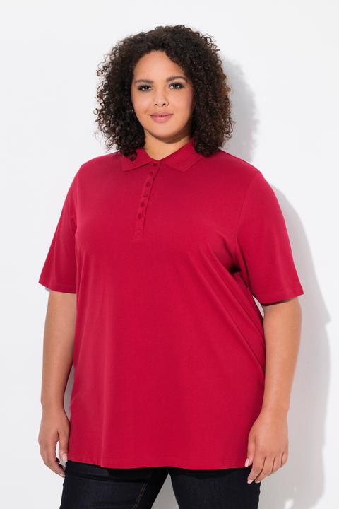 Image du produit Ulla Popken Polo en maille piquée. Patte de boutonnage en velours. Manches courtes (60)