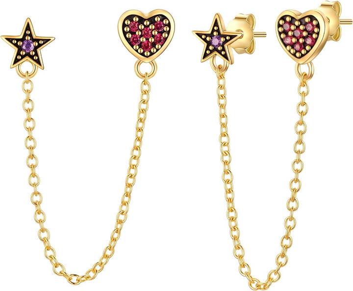 Immagine prodotto Glanzstücke München Orecchini da donna con cuore/stella in argento - 34568 (Argento)