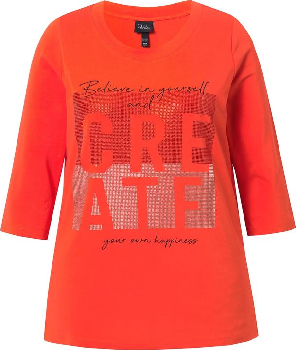 Produktbild Ulla Popken T-Shirt, Schriftmotiv, Rundhals, Stehkragen, 3/4-Arm (56)