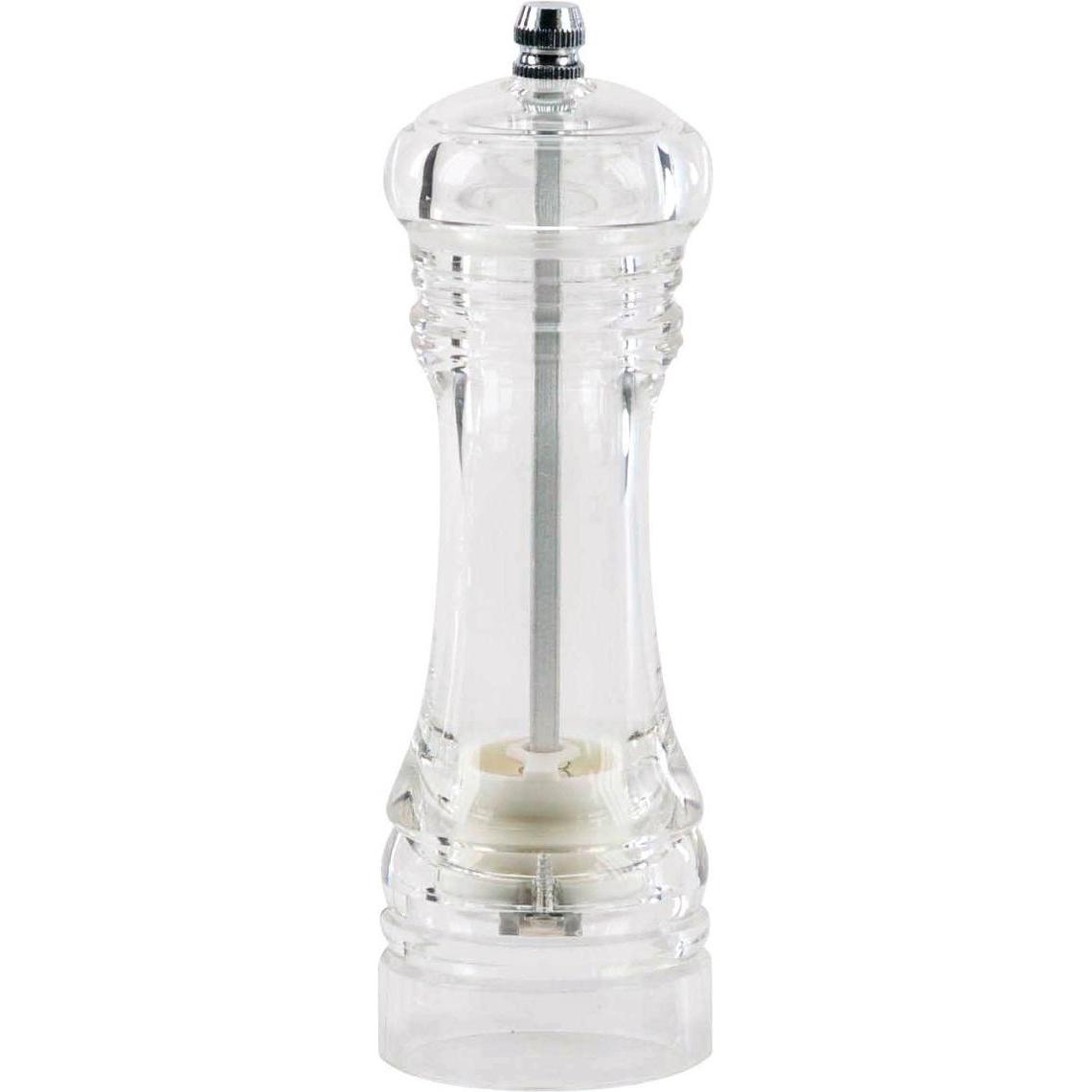 Ilsa Macina Sale Macina Pepe Macina Spezie 15Cm Con Macinino In Ceramica Plastica Acrilica, Macinapepe + Spargispezie, Trasparente