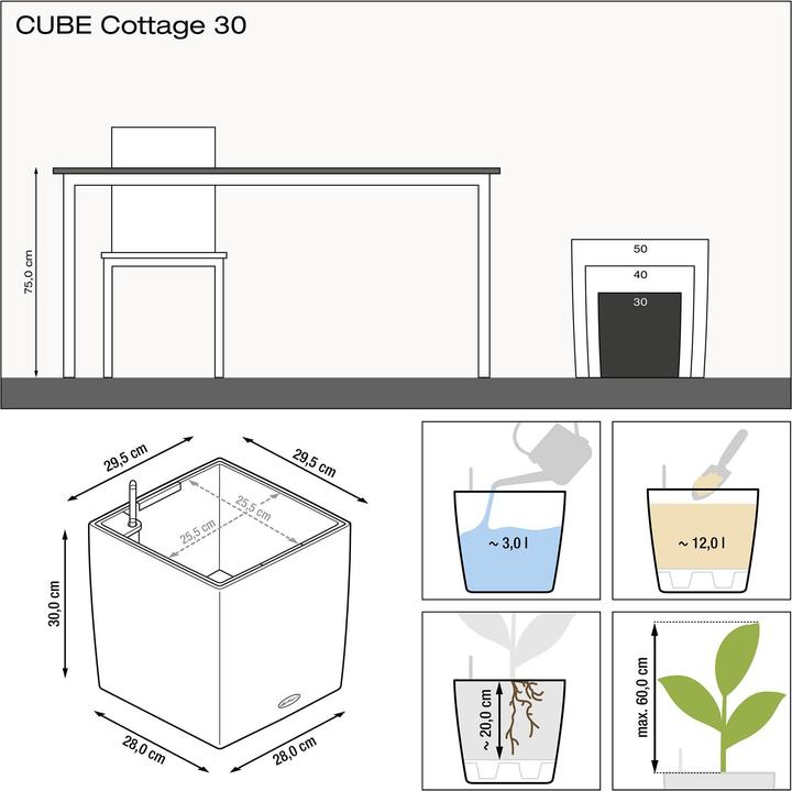 Produktbild Lechuza Cube Cottage (30 x 30 x 30 cm)