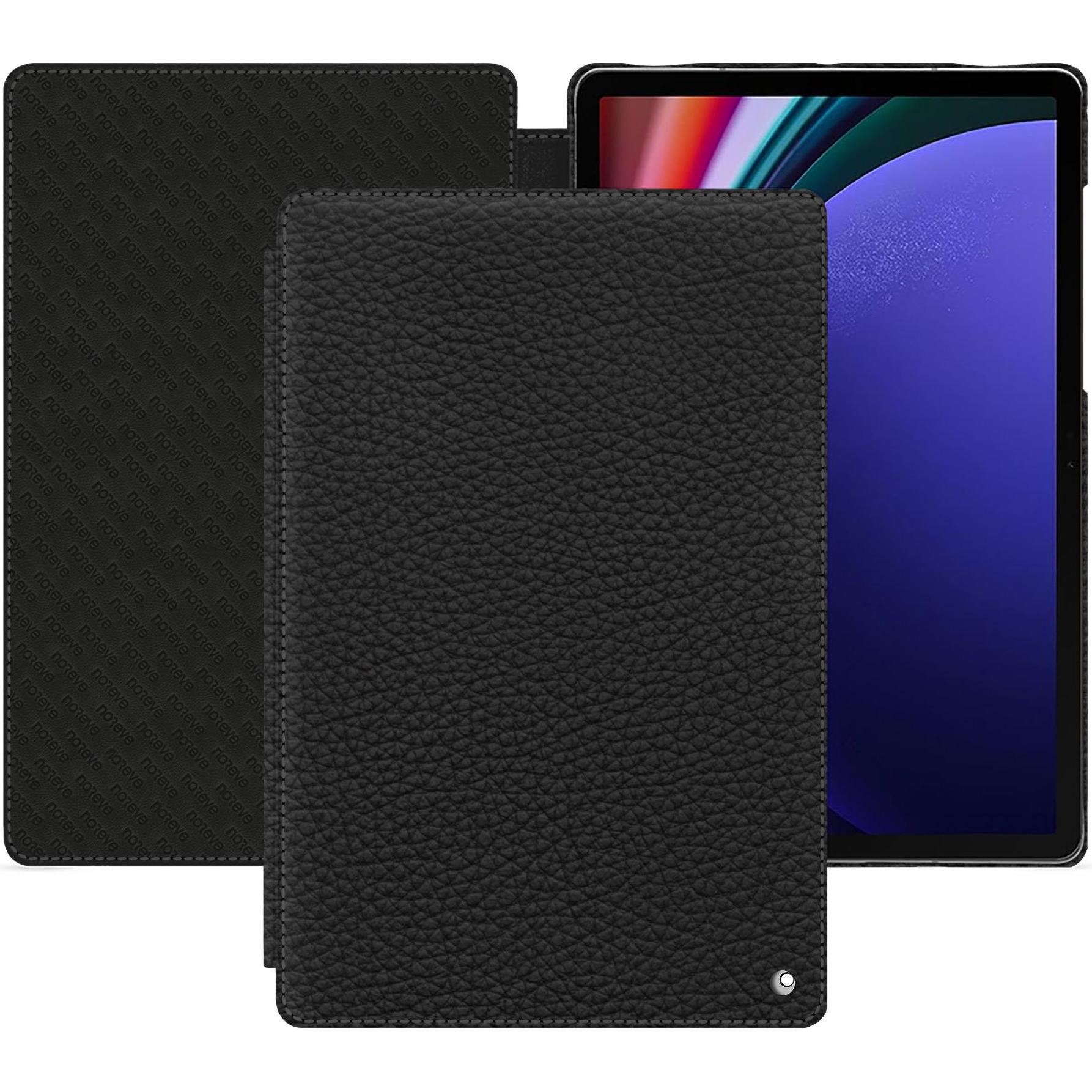 Noreve Lederschutzhülle horizontal (Galaxy Tab S9+), Tablet Hülle, Schwarz