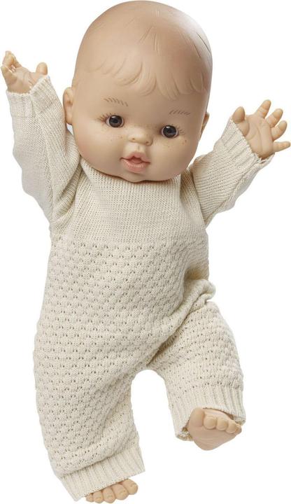 Produktbild Heless Puppen-Strickstrampler aus 100 % Bio-Baumwolle, ecru, Gr. 28-35 cm