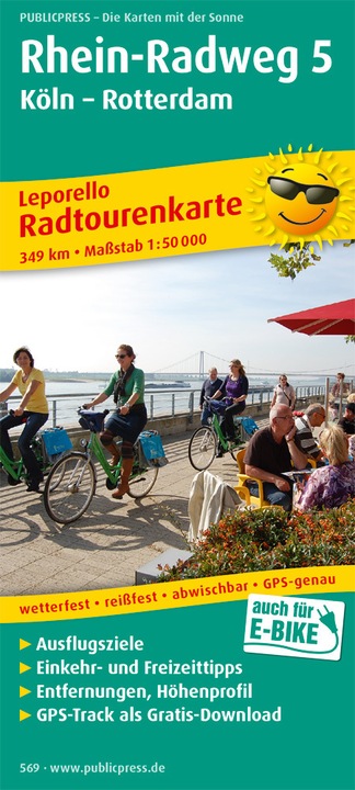 Rhine Cycle Route 5 Cologne - Rotterdam Cycling Map 1 : 50 000