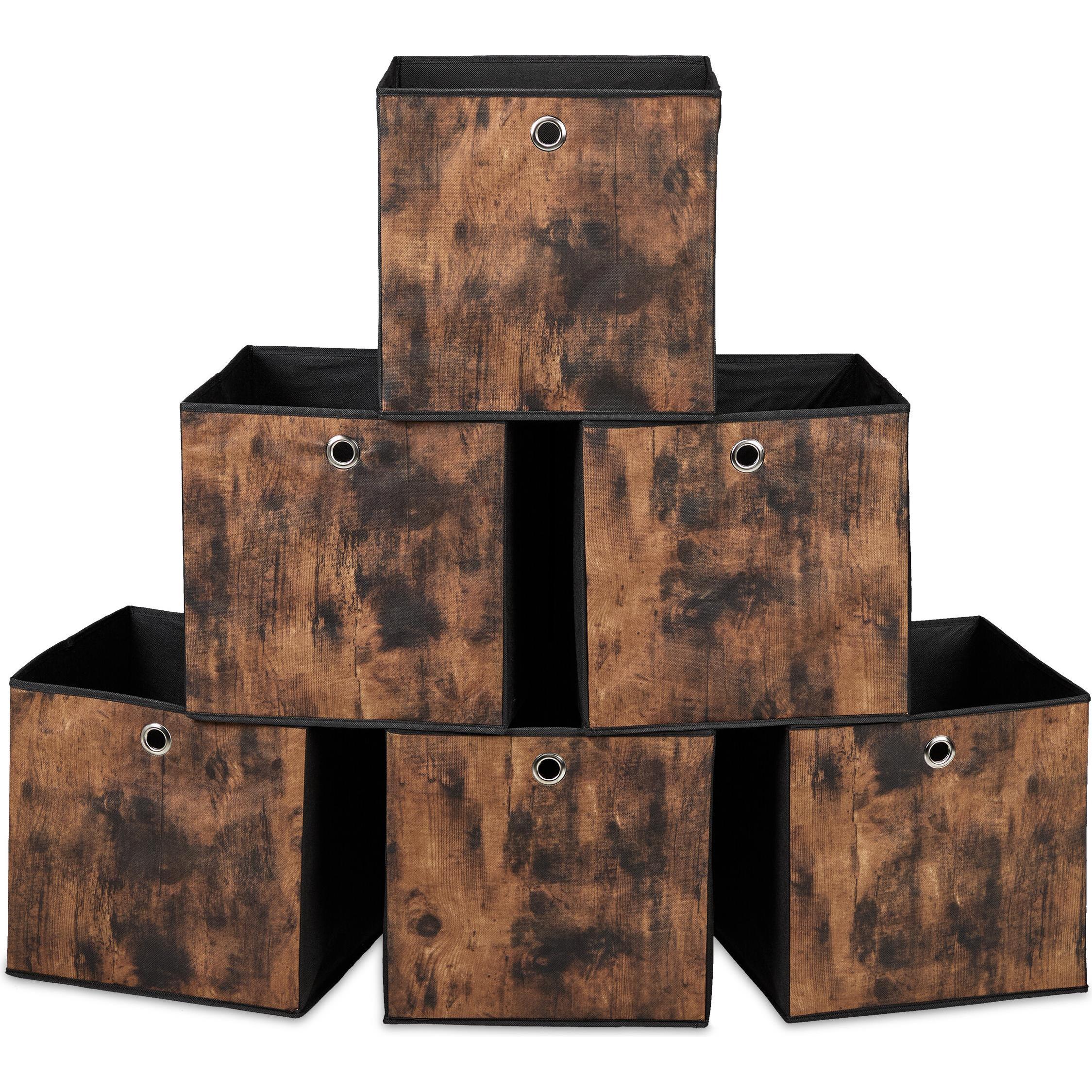 Relaxdays, Aufbewahrungsbox, 6x Aufbewahrungsbox (26 x 26 x 26 cm, 18 l)