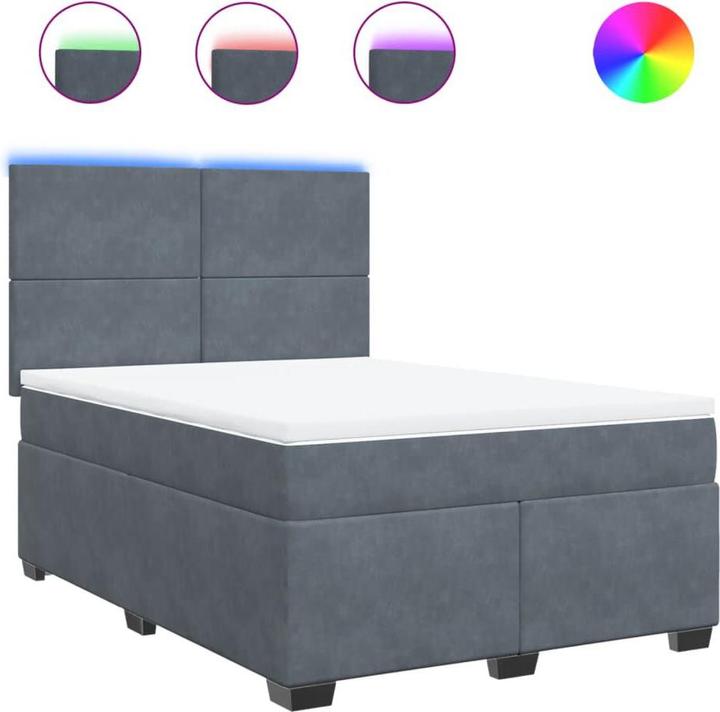 Produktbild vidaXL Bo x springbett mit Matratze 140 x 200 cm Samt (140 x 200 cm)