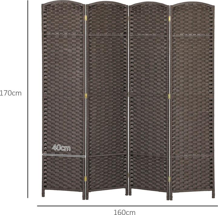 Actual product image Homcom Paravent Polypropylen, Kiefernholz Braun