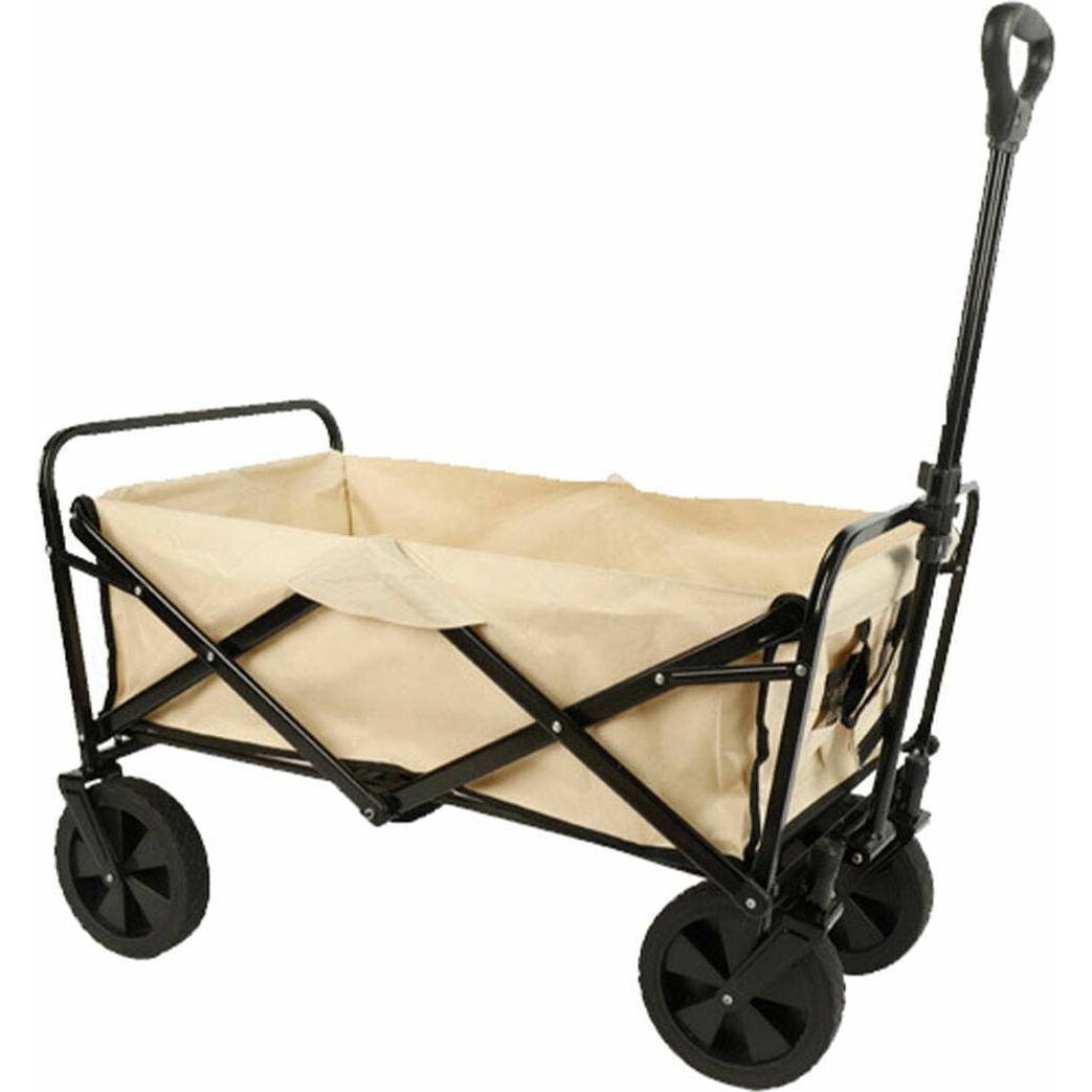 Marbueno, Carrello di trasporto, Folding Multi-Purpose Trolley Steel 150 KG Beige Garden, Beach, Camping 86X50X59 cm (150 kg)