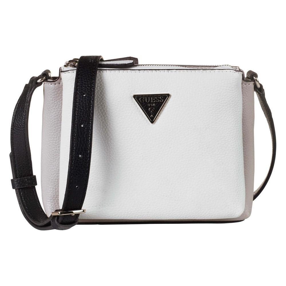 Guess, Vrouwen, Handtas, Becca, Textile Crossbody Bag, White Pink, For Women, Wit, Veelkleurig, Roze