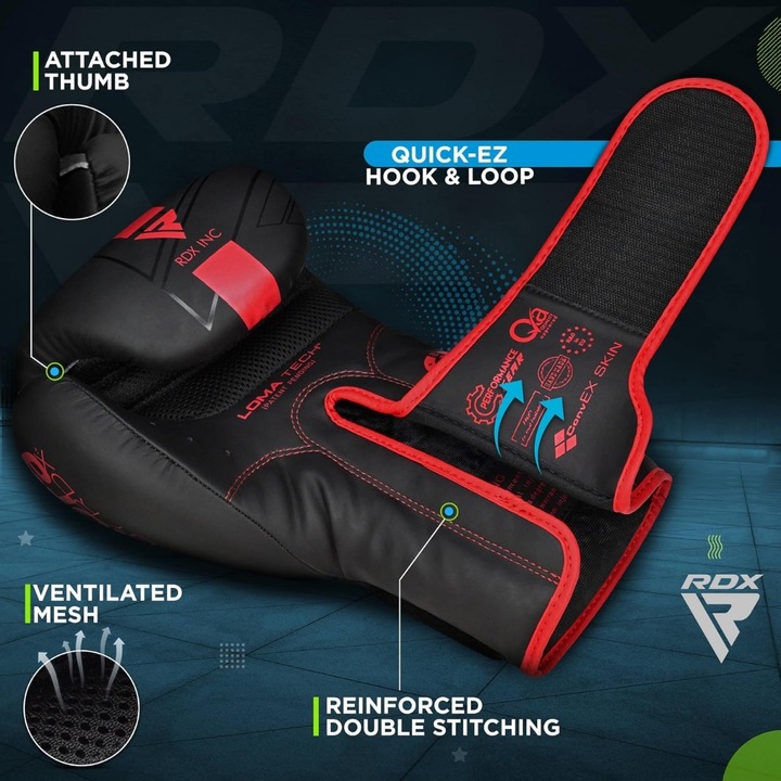 Actual product image Rdx Boxing Gloves F6 Matte Red (6 OZ, 10)