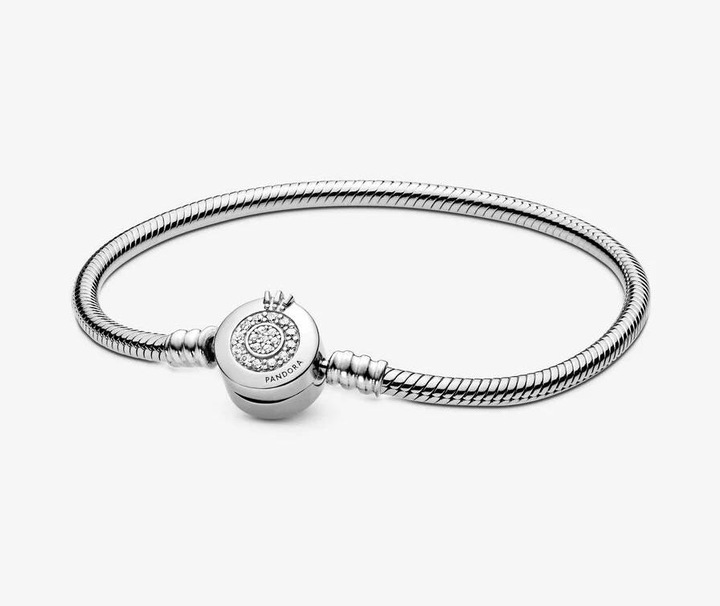 Produktbild Pandora Snake Chain Crown Clasp Armband (19 cm, Sterlingsilber)
