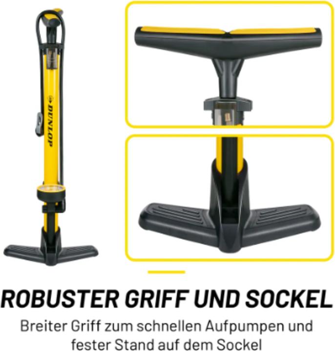 Actual product image Dunlop Bicycle floor pump 3as
