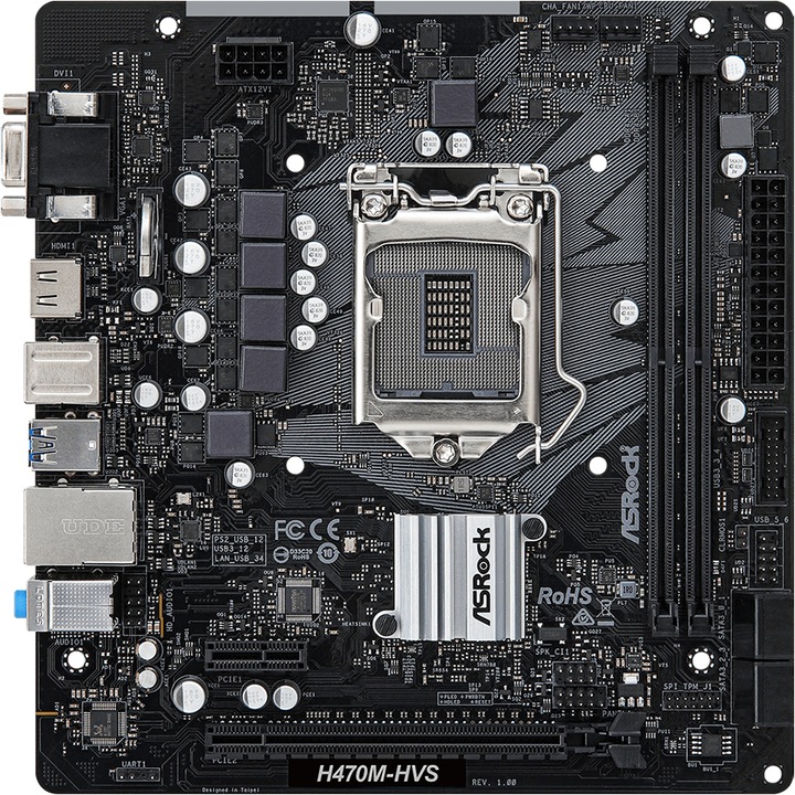 Actual product image AsRock H470M-HVS (LGA 1200, Intel H470, mATX)