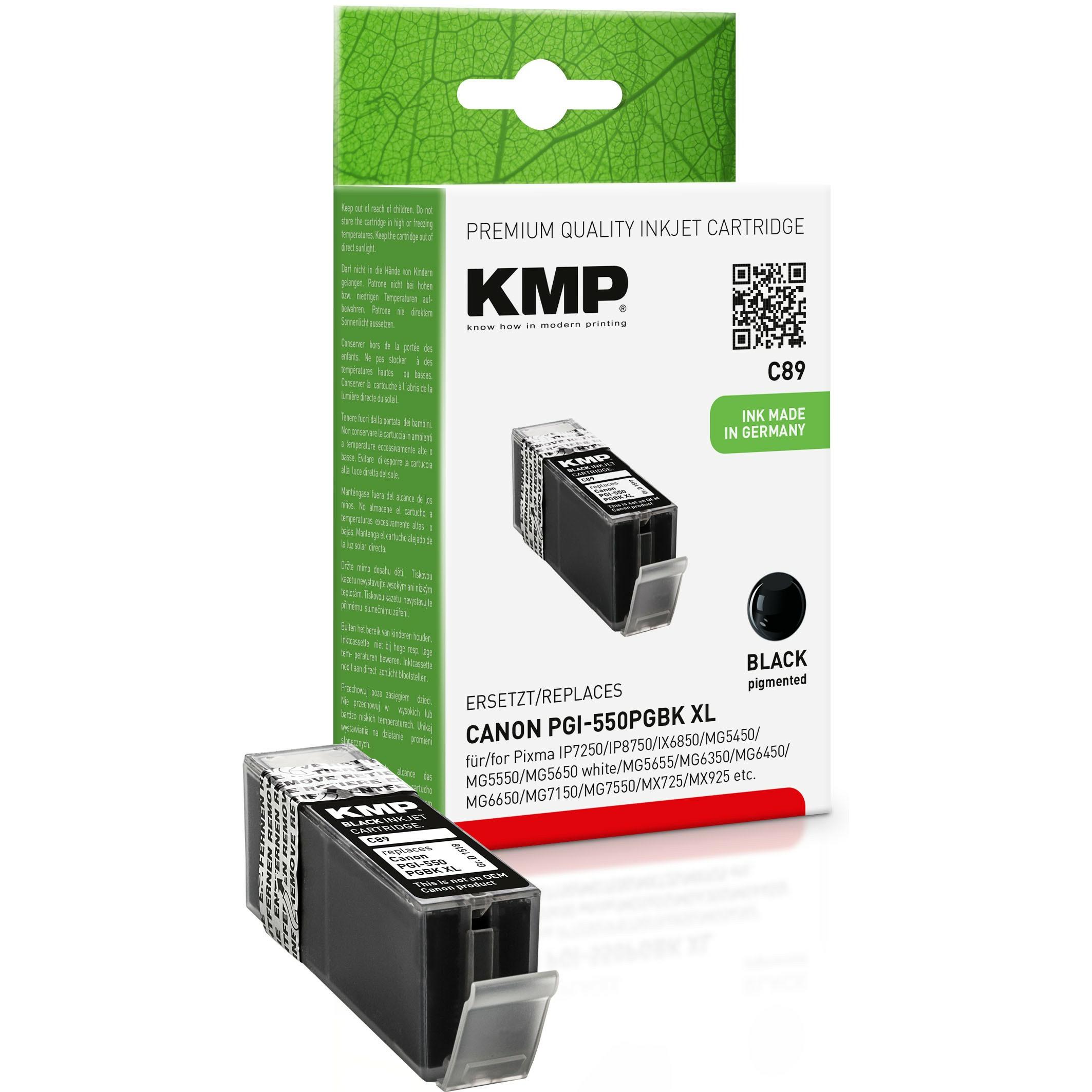 KMP, Druckerpatrone, C89 Tintenpatrone kompatibel mit Canon PGI-550PGBK (BK)