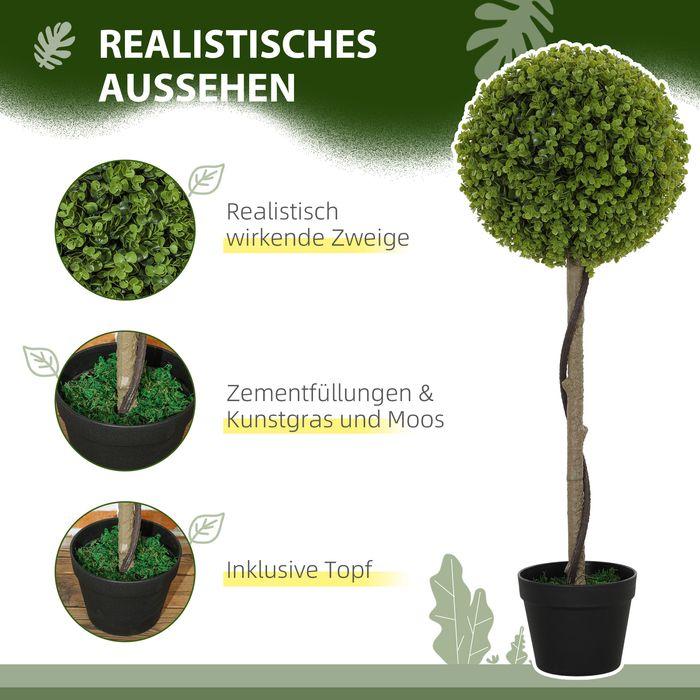 Swisshandel24 2er-Set Knstlicher Eukalyptus, 90 cm Kunstbaum, Kunstpflanze  im Topf Grn