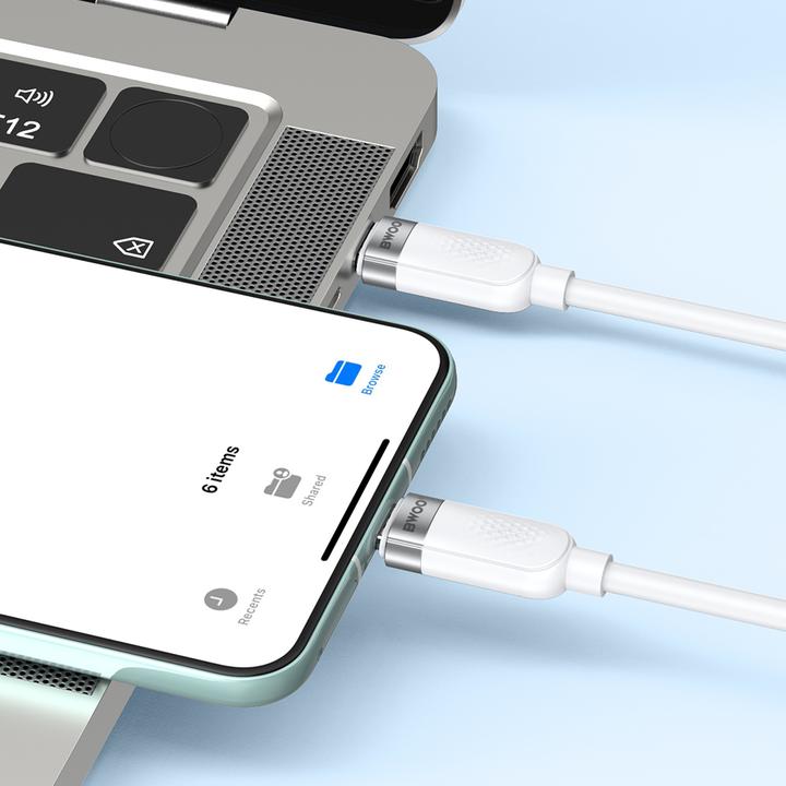 Actual product image Bwoo Fast Charging Soft TPE Cable USB-C - USB-C 1m 100W BO-X315C-C (1 m, USB 2.0, 100 W)