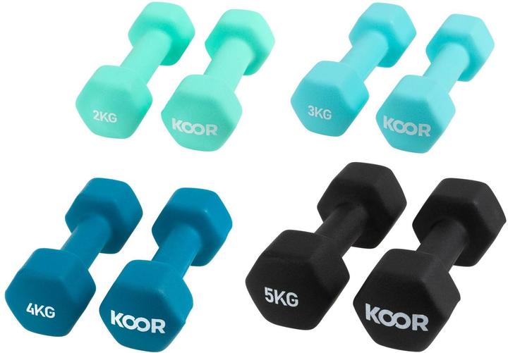 Koor Kurzhantel-Set Heavy 4 Paar (2 x 2 kg, 2 x 3 kg, 2 x 4 kg, 2 x 5 kg)