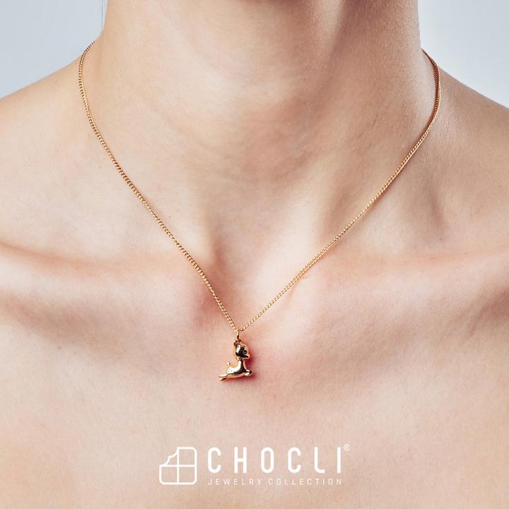 Actual product image Chocli Fallow Deer Necklace (18k Gold, Brass)